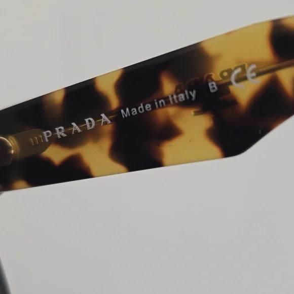 Prada SPR 10R 1AB-0A7 Black Brown Tortoise Shell Square Sunglasses 57-19-140 - Picture 5 of 6